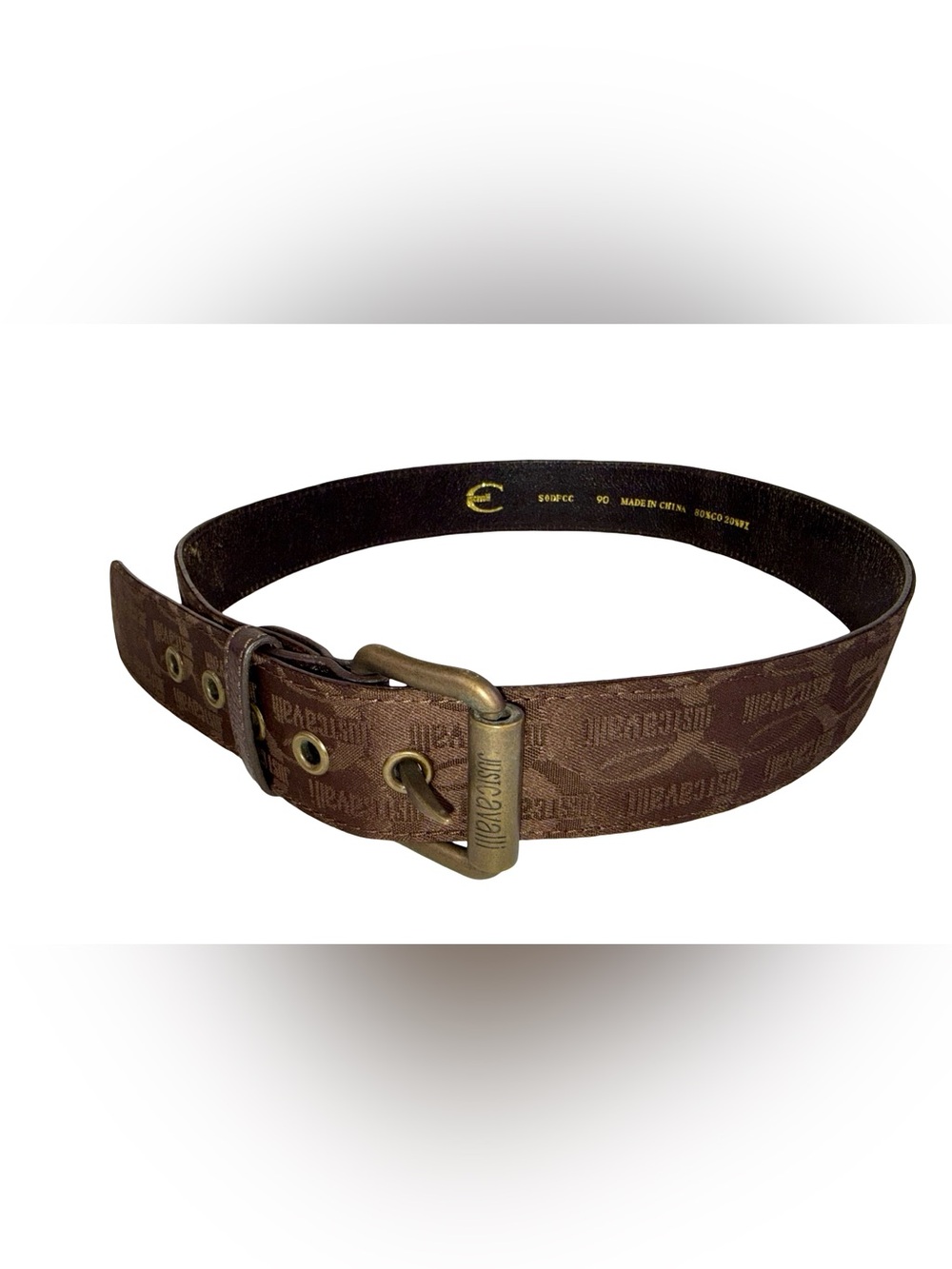 JUST CAVALLI BROWN MONOGRAM BELT